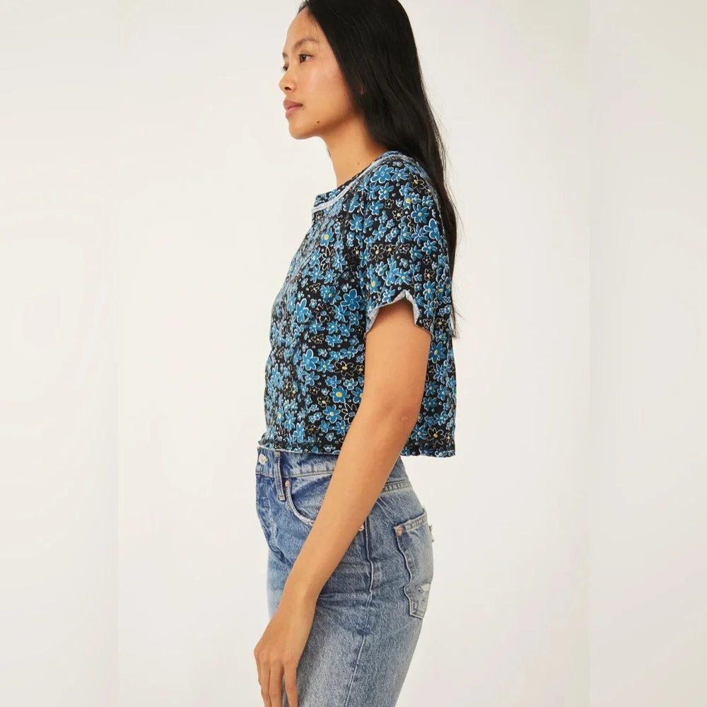 NWOT! Free People Sammie Floral Print Tee - Picture 4 of 10